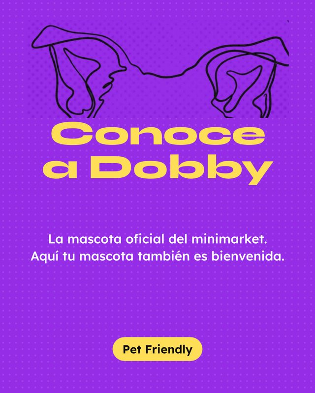 Post presentando a Dobby, la mascota del local