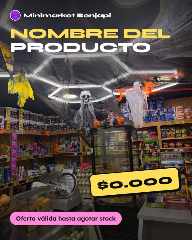 Plantilla de producto con precio